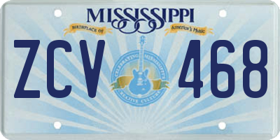 MS license plate ZCV468