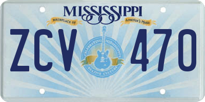 MS license plate ZCV470