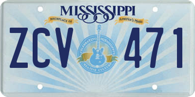 MS license plate ZCV471