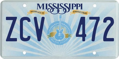 MS license plate ZCV472
