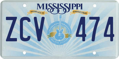 MS license plate ZCV474