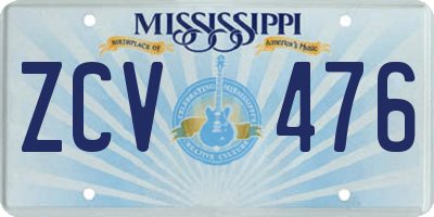 MS license plate ZCV476