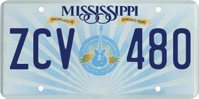 MS license plate ZCV480