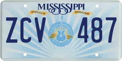 MS license plate ZCV487