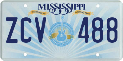 MS license plate ZCV488