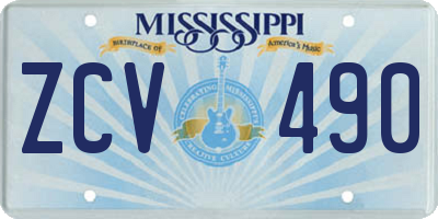 MS license plate ZCV490