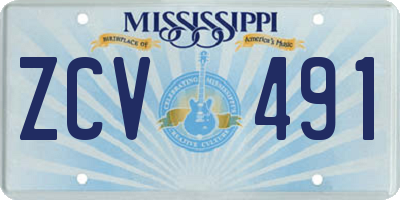 MS license plate ZCV491