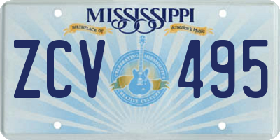MS license plate ZCV495