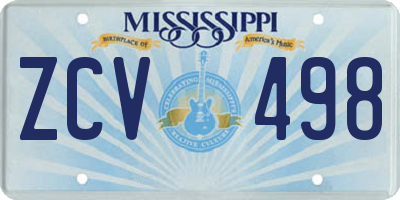 MS license plate ZCV498
