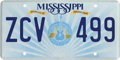 MS license plate ZCV499