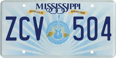 MS license plate ZCV504
