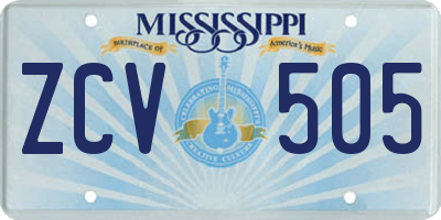 MS license plate ZCV505