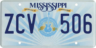 MS license plate ZCV506