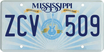 MS license plate ZCV509