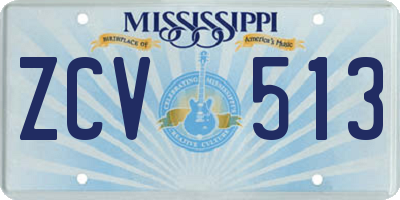 MS license plate ZCV513