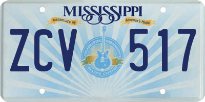 MS license plate ZCV517