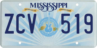 MS license plate ZCV519