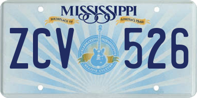 MS license plate ZCV526