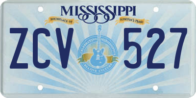 MS license plate ZCV527