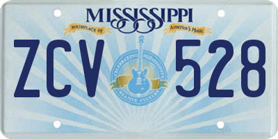 MS license plate ZCV528