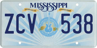 MS license plate ZCV538