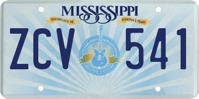 MS license plate ZCV541