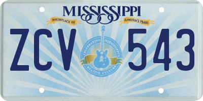 MS license plate ZCV543