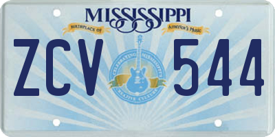 MS license plate ZCV544