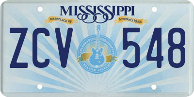 MS license plate ZCV548