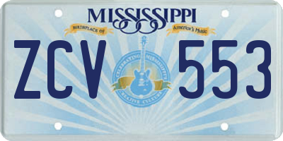 MS license plate ZCV553