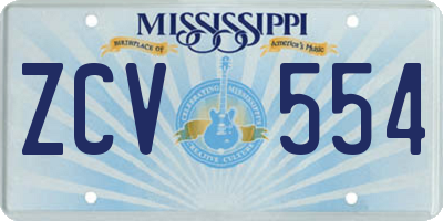 MS license plate ZCV554
