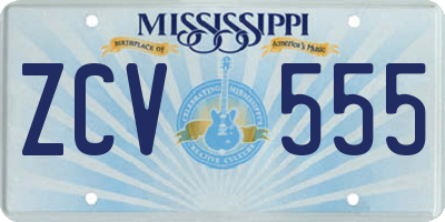 MS license plate ZCV555