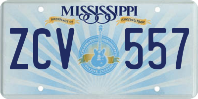 MS license plate ZCV557