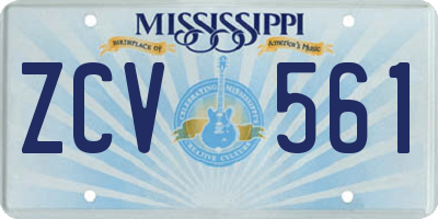 MS license plate ZCV561