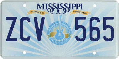 MS license plate ZCV565