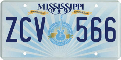 MS license plate ZCV566