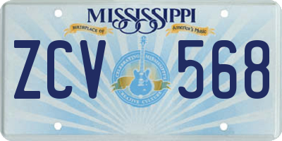 MS license plate ZCV568