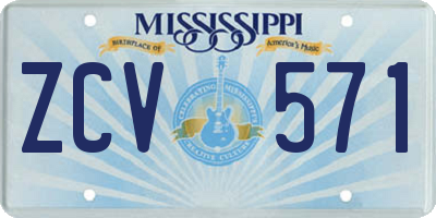 MS license plate ZCV571