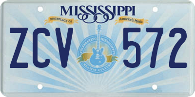 MS license plate ZCV572