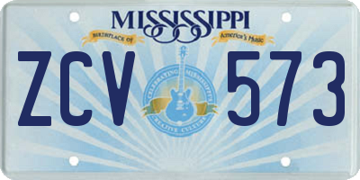 MS license plate ZCV573