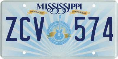 MS license plate ZCV574