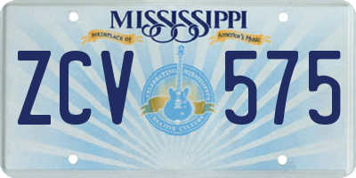 MS license plate ZCV575