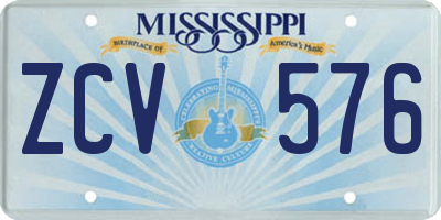 MS license plate ZCV576