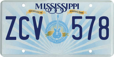MS license plate ZCV578