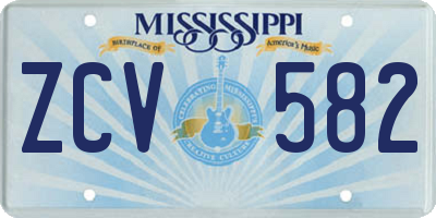 MS license plate ZCV582