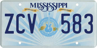 MS license plate ZCV583