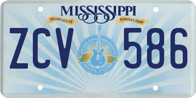 MS license plate ZCV586