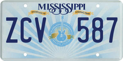 MS license plate ZCV587