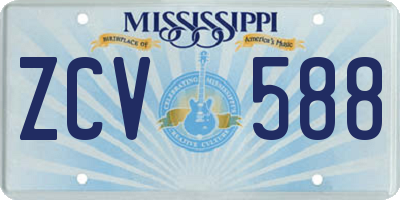 MS license plate ZCV588