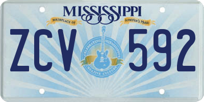 MS license plate ZCV592